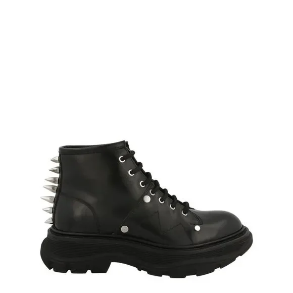 Leather Ankle Combat Boots - Picture 1 of 6
